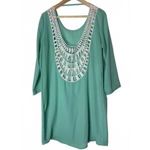 Teal XL Polyester Tunic